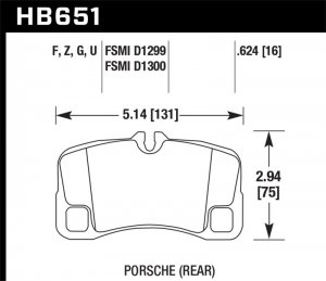 (image for) Hawk 07-08 Porsche 911 Turbo/911 GT3/911 GT3 CUP Rear Ceramic Street Brake Pads