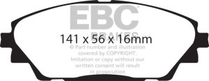 (image for) EBC 14+ Mazda 3 2.0 (Japan Build) Redstuff Front Brake Pads