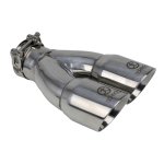 (image for) aFe Takeda 2.5in 304 Stainless Steel Clamp-on Exhaust Tip 2.5in Inlet 3in Dual Outlet - Polished