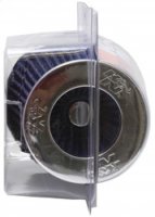(image for) K&N Universal Air Filter Chrome Round Tapered Blue - 4in Flange ID x 1.125in Flange Length x 5.5in H