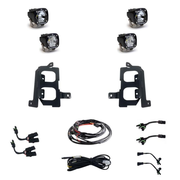 (image for) Baja Designs GMC 2020-22 Sierra 2500HD/3500HD S1 Dual Fog Pocket Light Kit