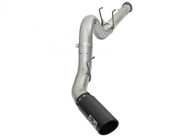 (image for) aFe ATLAS 5in DPF-Back Alum Steel Exhaust System w/Black Tip 2017 Ford Diesel Trucks V8-6.7L (td)