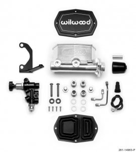 (image for) Wilwood Compact Tandem M/C - 1in Bore - w/Bracket and Valve - Ball Burnished