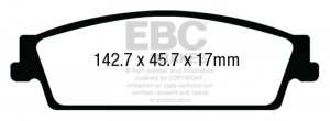 (image for) EBC 15+ Cadillac Escalade 6.2 2WD Yellowstuff Rear Brake Pads