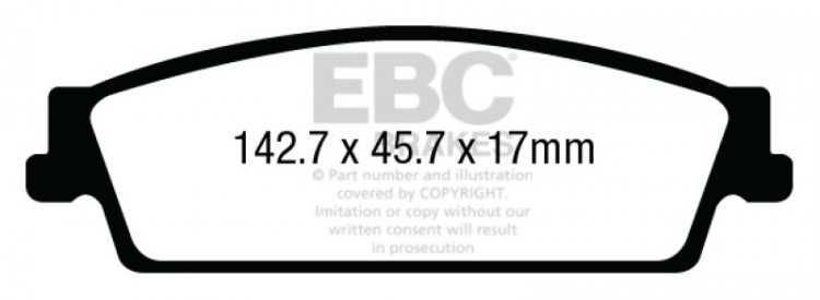 (image for) EBC 15+ Cadillac Escalade 6.2 2WD Yellowstuff Rear Brake Pads