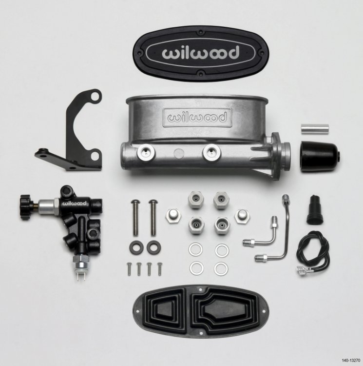 (image for) Wilwood HV Tandem M/C Kit w L/H Bracket & Prop Valve - 1 1/8in Bore