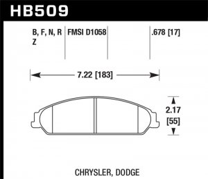 (image for) Hawk 2013-2014 Chrysler 200 (w/XR1 Brakes) HPS 5.0 Front Brake Pads