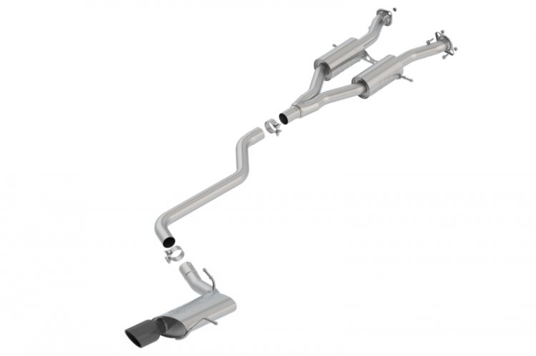 (image for) Borla 14-18 Jeep Grand Cherokee 3.6L V6 AWD AT 4DR 2.50in S-TYPE Cat-Back Exhaust Black Chrome Tip