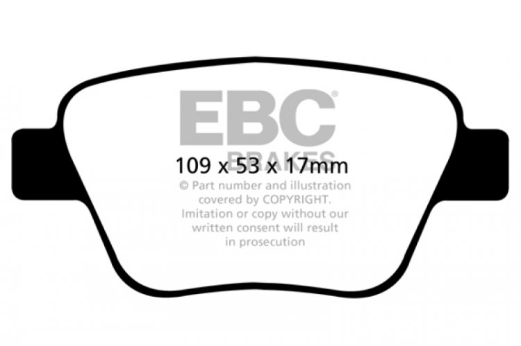 (image for) EBC 10-13 Audi A3 2.0 Turbo (Bosch rear caliper) Redstuff Rear Brake Pads