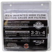 (image for) K&N Universal Air Filter Chrome Round Tapered Blue - 4in Flange ID x 1.125in Flange Length x 5.5in H