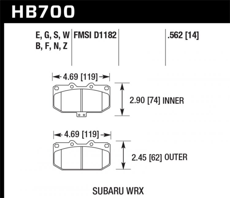 (image for) Hawk 06-07 Subaru WRX HPS Street Brake Pads