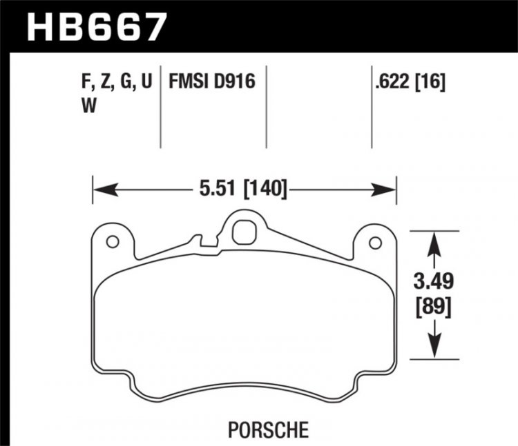 (image for) Hawk 02-05 Porsche 911 Carrera 4 Turbo Look/Carrera 4S Front DTC-60 Brake Pads