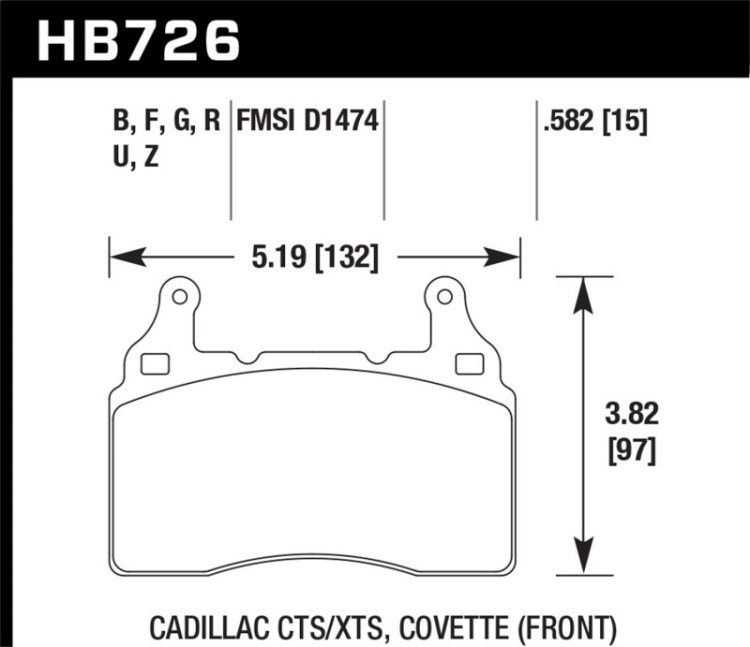 (image for) Hawk 10-17 Chevrolet Camaro HP+ Compound Front Brake Pads