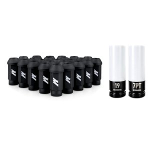 (image for) Mishimoto Steel Locking Lug Nuts M14x1.5 24pc Set Black