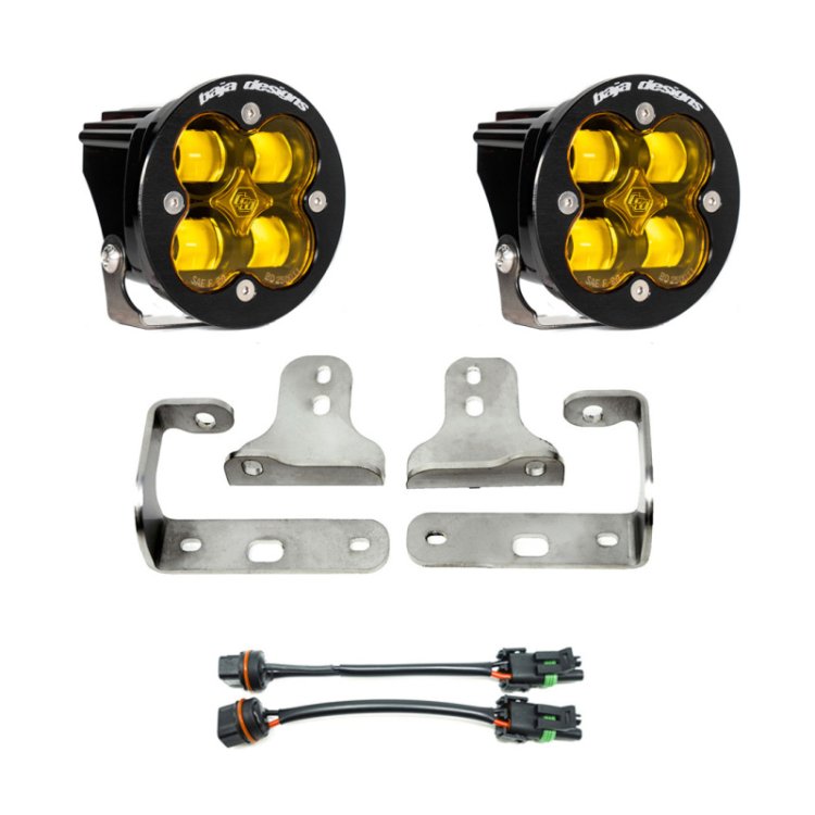 (image for) Baja Designs 2018+ Wrangler JL Rubicon Sport Fog Light Pocket Kit - Amber