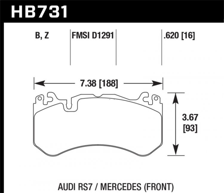 (image for) Hawk 15-17 Audi RS7 / 14-15 Mercedes G63 AMG / SL63 AMG HPS 5.0 Street Front Brake Pads