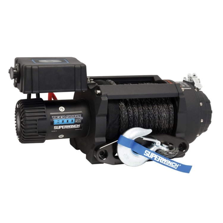 (image for) Superwinch 18000 LBS 12V DC 33/64in x 79 ft Synthetic Rope Tiger Shark 18000SR Winch