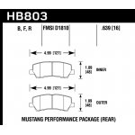 (image for) Hawk 2015+ Ford Mustang GT 5.0L (Excluding GT350/GT350R/GT500) ER-1 Endurance Racing Rear Brake Pads