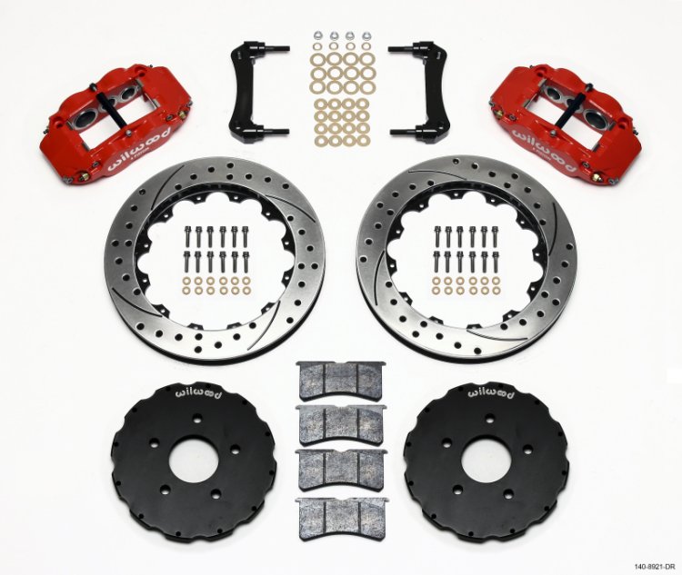 (image for) Wilwood Narrow Superlite 6R Front Hat Kit 13.06in Drill Red 2005-up Corvette C6