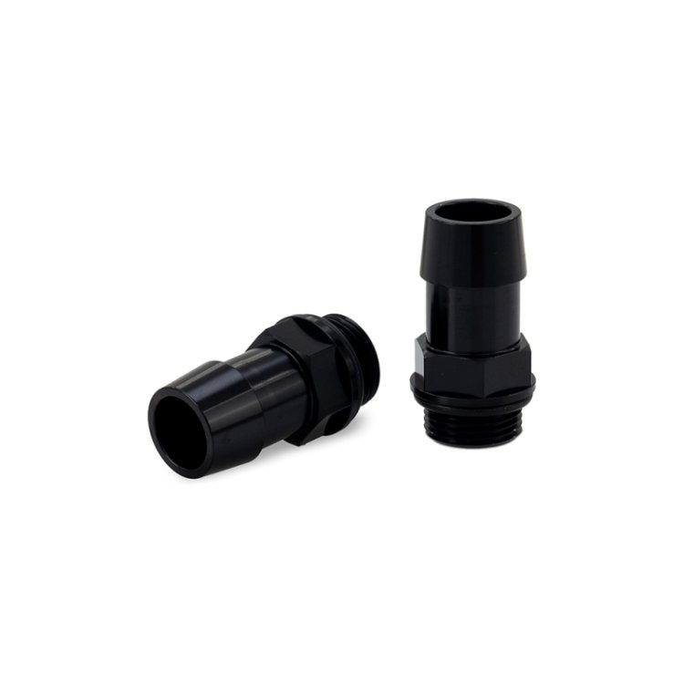 (image for) Mishimoto 2pcs. M20x1.5 3/4in Aluminum Catch Can Fitting - Black