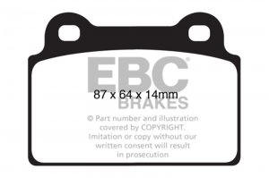 (image for) EBC 08-16 Mitsubishi Lancer Evo 10 2.0 Turbo (1 piece rotor) Bluestuff Rear Brake Pads