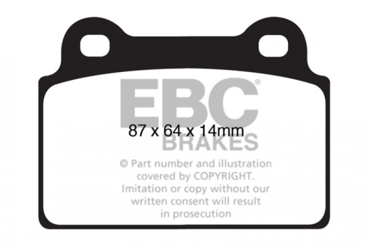 (image for) EBC 08-16 Mitsubishi Lancer Evo 10 2.0 Turbo (1 piece rotor) Bluestuff Rear Brake Pads
