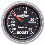 (image for) Autometer Sport-Comp II 52mm 30 PSI Mechanical Boost Vacumm Gauge