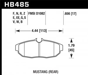 (image for) Hawk 05-07 Ford Mustang GT & V6 HP+ Street Rear Brake Pads