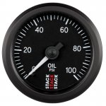 (image for) Autometer Stack 52mm 0-100 PSI 1/8in NPTF (M) Mechanical Oil Pressure Gauge - Black