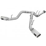 (image for) aFe Atlas Exhaust 4in DPF-Back Exhaust Aluminized Steel Polished Tip 11-14 ford Diesel Truck V8-6.7L
