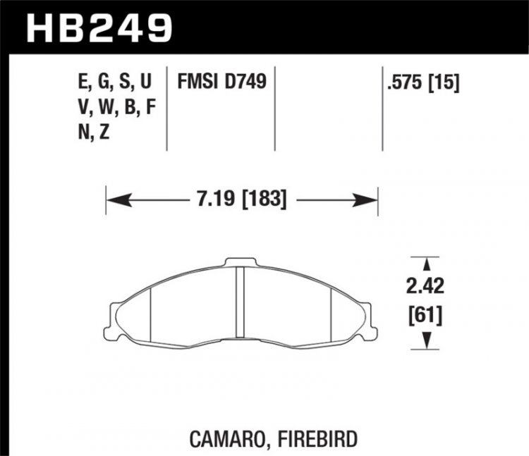 (image for) Hawk 98-02 Camaro/Firebird HP+ Street Front Brake Pads