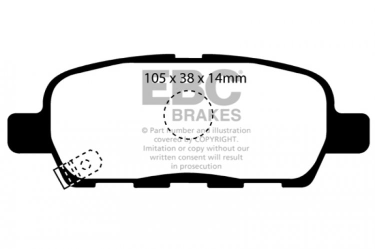 (image for) EBC 08-13 Infiniti EX35 3.5 Greenstuff Rear Brake Pads