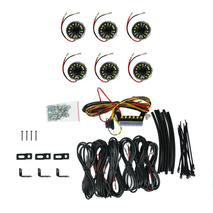 (image for) KC HiLiTES Cyclone V2 LED - Rock Light - 6-Light System - Clear - 5W Flood Beam