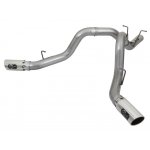 (image for) aFe Large Bore-HD 4in 409-SS DPF-Back Exhaust w/Dual Polished Tips 2017 GM Duramax V8-6.6L (td) L5P