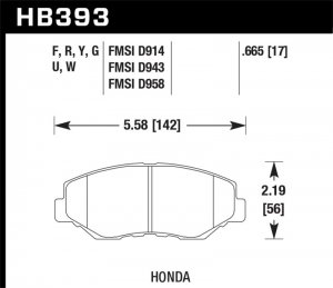 (image for) Hawk Acura/Honda HPS Street Front Brake Pads