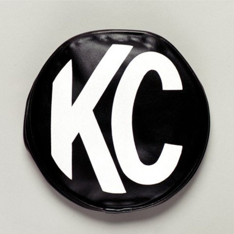 (image for) KC HiLiTES 5in. Round Soft Cover (Pair) - Black w/White KC Logo