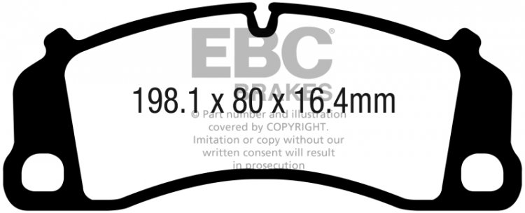 (image for) EBC 13-15 Porsche 911 (991) (Cast Iron Rotor only) 3.8 GT3 Yellowstuff Front Brake Pads