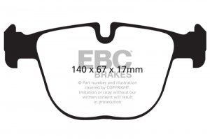 (image for) EBC 10+ BMW X5M 4.4 Twin Turbo Redstuff Rear Brake Pads