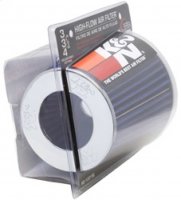 (image for) K&N Universal Air Filter Chrome Round Tapered Blue - 4in Flange ID x 1.125in Flange Length x 5.5in H