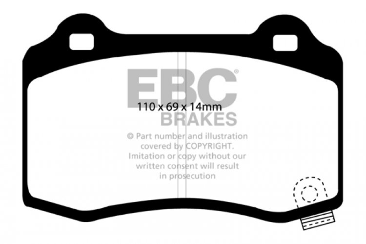 (image for) EBC 15+ Cadillac CTS 3.6 Twin Turbo Yellowstuff Rear Brake Pads