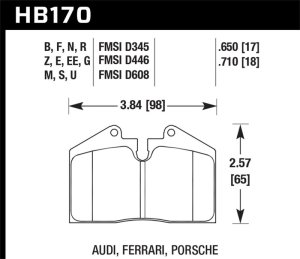 (image for) Hawk 79-99 Porsche 911 / 86-95 Porsche 928 / 86-94 Porsche 944 Turbo DTC-60 Race Rear Brake Pads