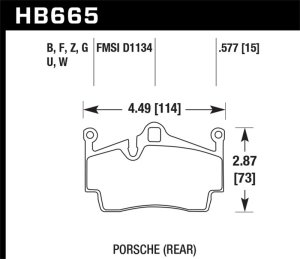 (image for) Hawk 2012-2015 Porsche Boxster DTC-60 Race Rear Brake Pads