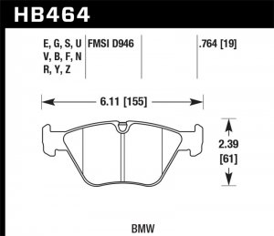 (image for) Hawk BMW 330Ci/330i/330Xi/M3/X3/Z4 HT-10 Front Race Pads