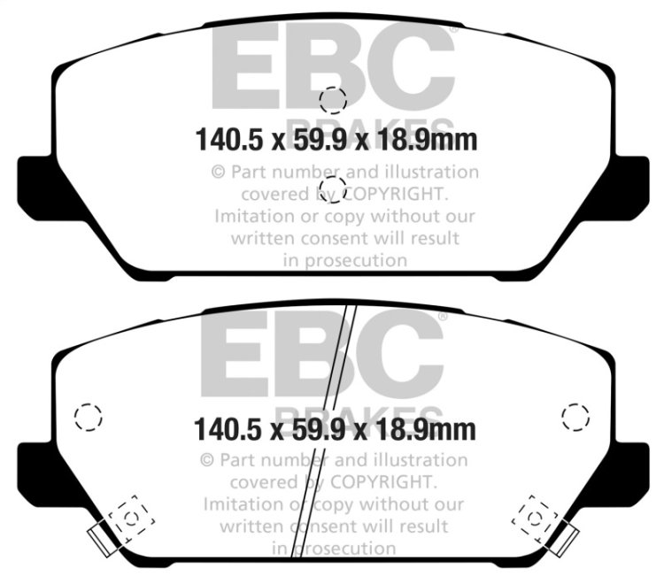 (image for) EBC 2019+ Hyundai Veloster Turbo N (2nd Gen) 2.0L Ultimax Front Brake Pads