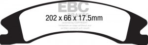 (image for) EBC 15+ Cadillac Escalade Ext/Esv 6.2 2WD Yellowstuff Front Brake Pads