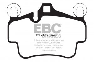 (image for) EBC 07-08 Porsche 911 (997) (Cast Iron Rotor only) 3.6 Carrera 2 Bluestuff Front Brake Pads
