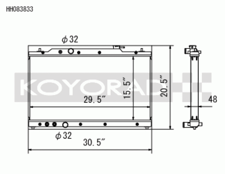(image for) Koyo 2022 Honda Civic 1.5L Turbo (MT and CVT) / 2023 Acura Integra All Aluminum Radiator