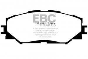 (image for) EBC 10-12 Lexus HS250h 2.4 Hybrid Greenstuff Front Brake Pads