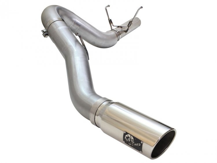 (image for) aFe MACHForce XP Exhaust Large Bore 5in DPF-Back Alu. 13-15 Dodge Trucks L6-6.7L (td) *Polish Tip