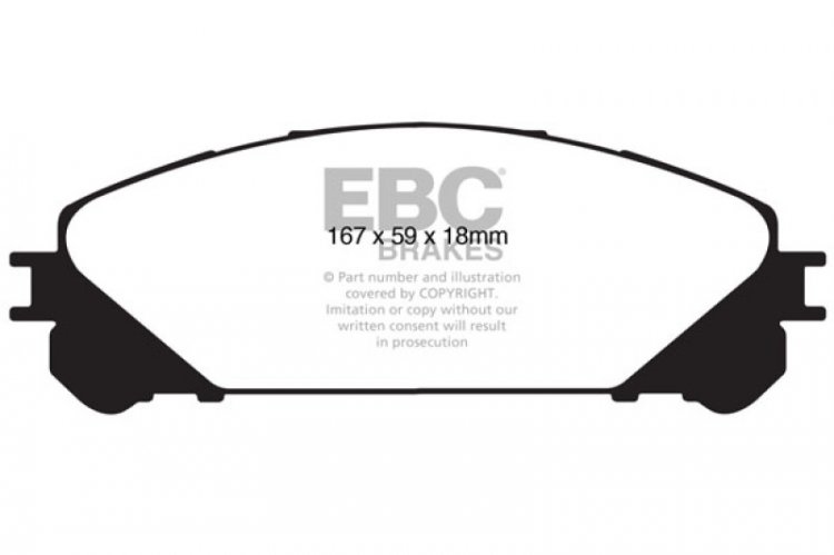 (image for) EBC 15+ Lexus NX200t 2.0 Turbo Ultimax2 Front Brake Pads